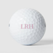 Roze Gepersonaliseerde Vrouwen Monogram Golf Balle Golfballen (Voorkant)