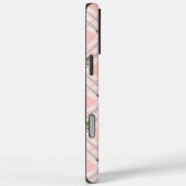 Roze gepleisterd bloemmonogram Case-Mate iPhone case (Achterkant / Rechts)