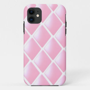 Roze Gequilte Diamant Patroon iPhone 11 Hoesje
