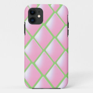Roze Gequilte Diamant Patroon iPhone 11 Hoesje