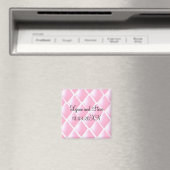 Roze Gequilteerde Diamanten Save the Date Magneet (Insitu (Vaatwasser))
