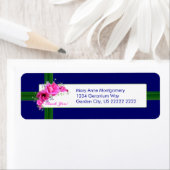 Roze Geranium Bouquet Return Address Labels - Than (Insitu)