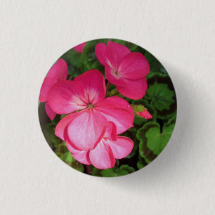 Roze Geranium Foto Button