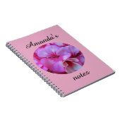 Roze Geranium Notitieboek (Rechterzijde)