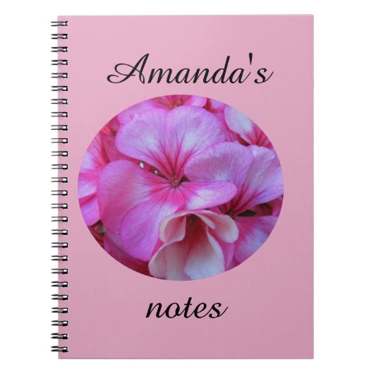 Roze Geranium Notitieboek (Voorkant)