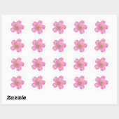 Roze Geranium Ronde Sticker (Vel)