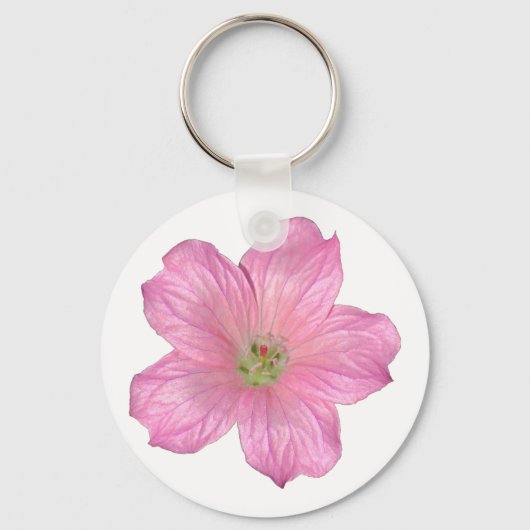 Roze Geranium Sleutelhanger (Voorkant)