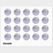 Roze Geranium Waterverf Flowers Retouradres Ronde Sticker (Vel)