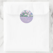 Roze Geranium Waterverf Flowers Retouradres Ronde Sticker (Tas)