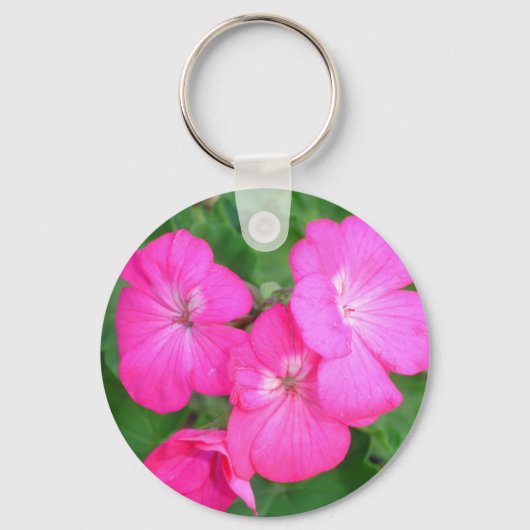 Roze Geraniums Sleutelhanger (Voorkant)