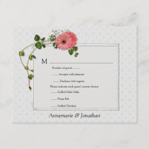 Roze Gerber Daisies RSVP Kaartje