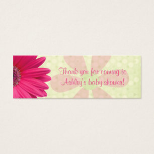Roze Gerber Daisy Baby shower Favor Tags Mini Visitekaartjes