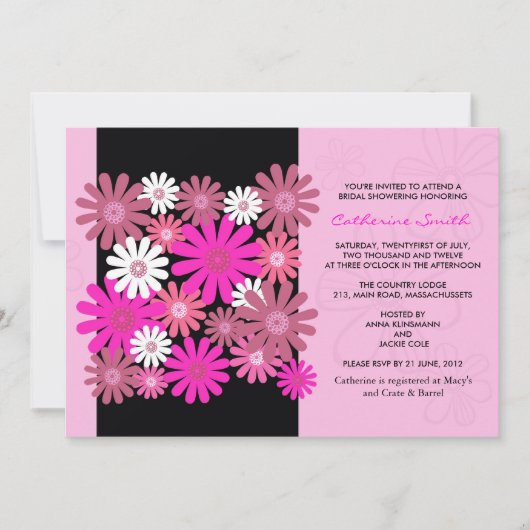 Roze Gerber Daisy Bridal Shower Kaart (Voorkant)