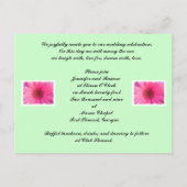 Roze Gerber Daisy bruiloft uitnodiging (Achterkant)