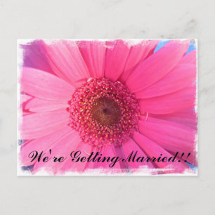 Roze Gerber Daisy bruiloft uitnodiging Briefkaart