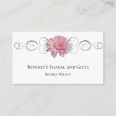 Roze Gerber Daisy Floral Shop Visitekaartje (Voorkant)