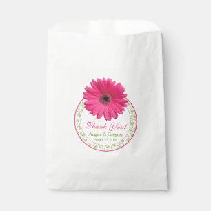 Roze Gerber Daisy Groen Snoep Buffet Trouwgunst Bedankzakje