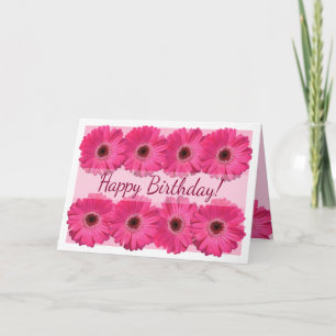 Roze Gerber Daisy Happy Birthday Kaart