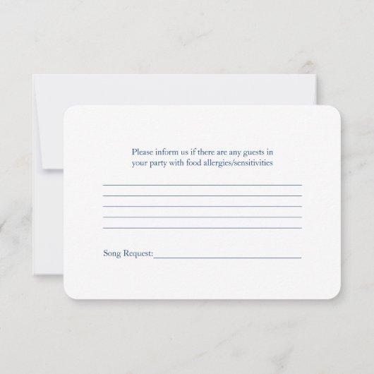 Roze Gerber Daisy Marineblauwe Lint Trouw RSVP (Achterkant)