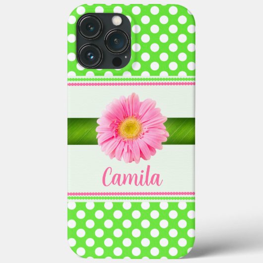 Roze Gerber Daisy met pooldots Case-Mate iPhone Case (Achterkant)
