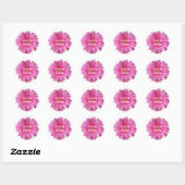 Roze Gerber Daisy met Tekst Sticker (Vel)