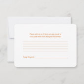 Roze Gerber Daisy Oranje Lint Trouw-Huwelijk RSVP (Achterkant)