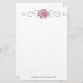 Roze Gerber Daisy Personalized Stationery Briefpapier (Voorkant / Achterkant)