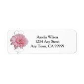 Roze Gerber Daisy Return Address Label (Voorkant)