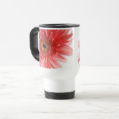 Roze Gerber Daisy Travel Mug Reisbeker (Voorkant links)