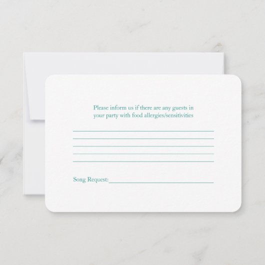 Roze Gerber Daisy Turquoise Lint Bruiloft RSVP (Achterkant)