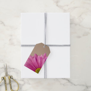 Roze Gerber Daisy Wedding Dank je wel voor de tags Cadeaulabel
