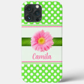 Roze Gerber-margriet met polka-stippen Case-Mate iPhone Case (Achterkant)