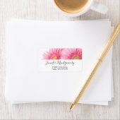 Roze Gerbera Daisies Elegant fotolabel Etiket (Insitu)