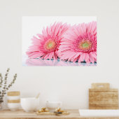 Roze Gerbera Daisies Elegant Photography Poster (Keuken)