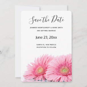 Roze Gerbera Daisies Elegant Photography Save The Date