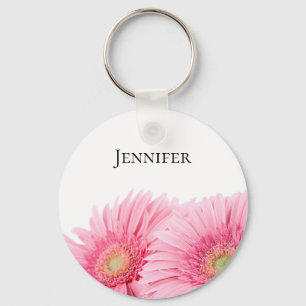 Roze Gerbera Daisies Elegant Photography Sleutelhanger