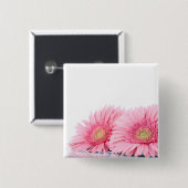 Roze Gerbera Daisies Elegant Photography Vierkante Button 5,1 Cm (Voorkant /achterkant)