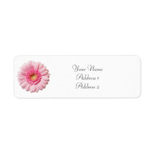 Roze Gerbera Daisy Adresetiketten Etiket