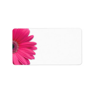Roze Gerbera Daisy Bloem Bruiloft Blank Adres Etiket