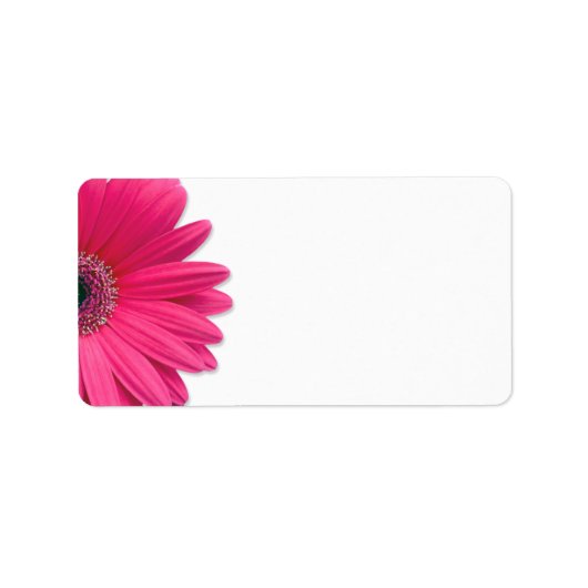 Roze Gerbera Daisy Bloem Bruiloft Blank Adres Etiket (Voorkant)