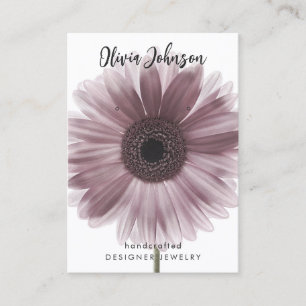 Roze Gerbera Daisy Bloemen Sieraden Oorbel Display Visitekaartje