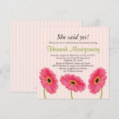 Roze Gerbera Daisy Bridal Shower Invitations Kaart (Voorkant / Achterkant)