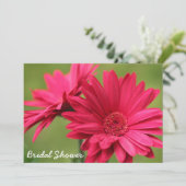 Roze Gerbera Daisy Bridal Shower Kaart (Staand voorkant)
