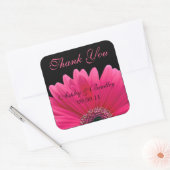 Roze Gerbera Daisy Bruiloft Dank u Sticker (Envelop)