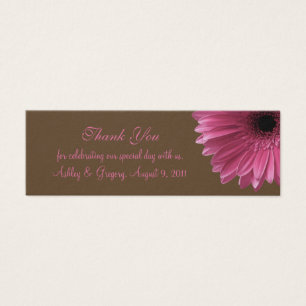 Roze Gerbera Daisy bruiloft gunst Label Mini Visitekaartjes