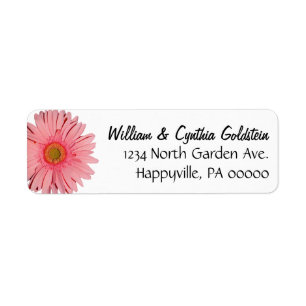 Roze Gerbera Daisy Custom Adresetiketten Etiket