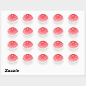 Roze Gerbera Daisy Eggshell Wit Dank u Ronde Sticker (Vel)