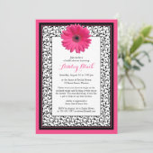 Roze Gerbera Daisy Floral Bridal Shower Kaart (Staand voorkant)