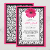 Roze Gerbera Daisy Floral Bridal Shower Kaart (Voorkant / Achterkant)