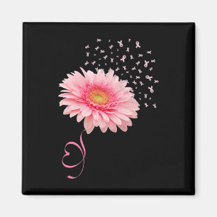 Roze Gerbera Daisy Flower Ribbon Pollen Breast Can Magneet